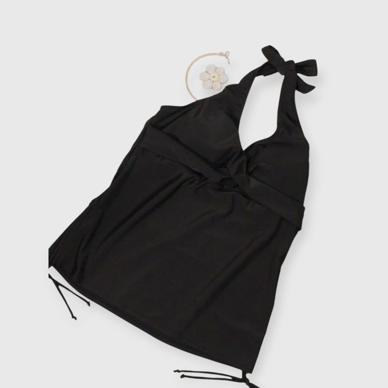 Via – Elegantes Halterneck Tankini Set in Schwarz